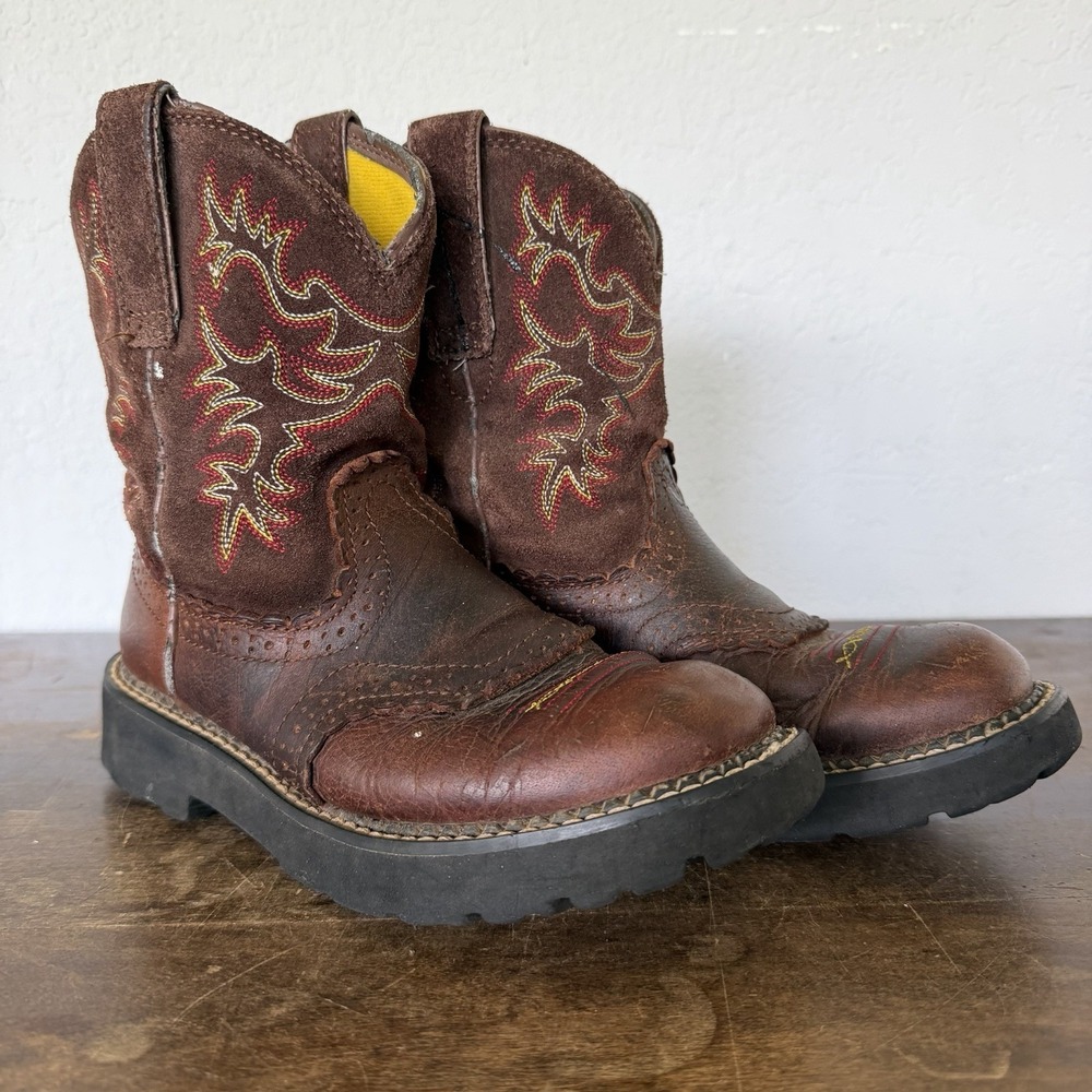 Ariat Western Cowgirl Boots Women's Fatbaby 6.5B Brown Suede 10014035 Cowboy
